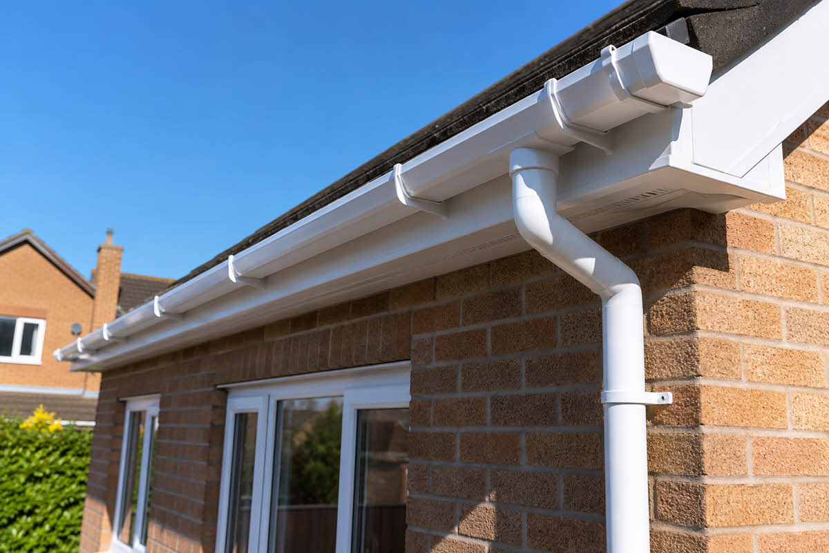 residential bungalow cleaned guttering view from back garden 1